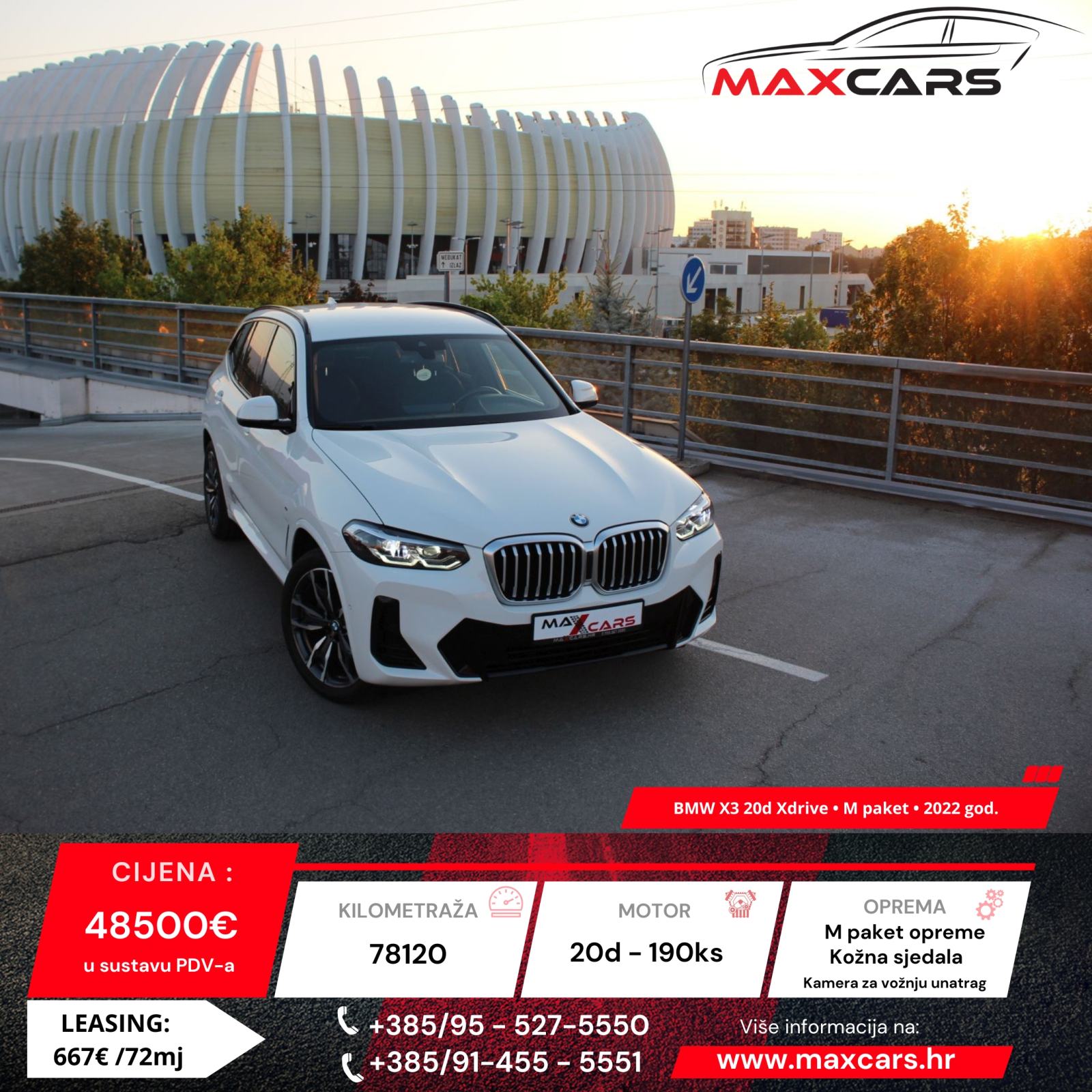 BMW X3 xDrive20d•M-paket•Kamera•Kožna sjedala•Grijanje sjedala•PDV, pogled izvana - slika 1