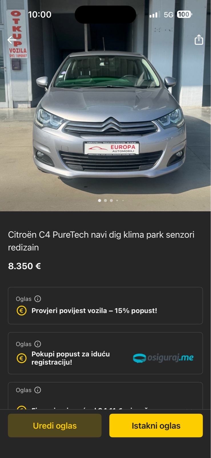 Citroën C4 PureTech navi dig klima park senzori redizain, fotografija 15