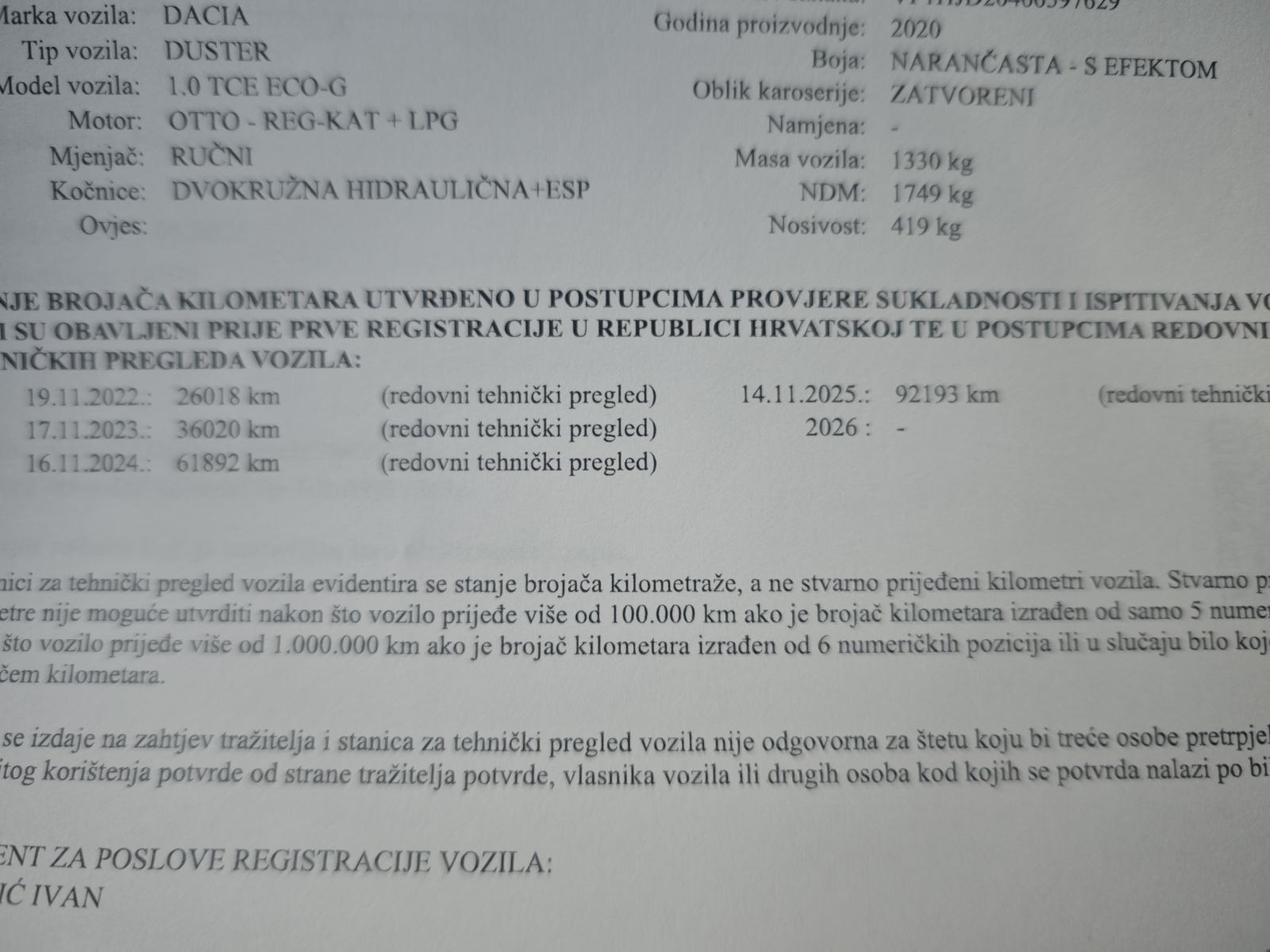 Dacia Duster HR AUTO- LPG+BENZIN, fotografija 17