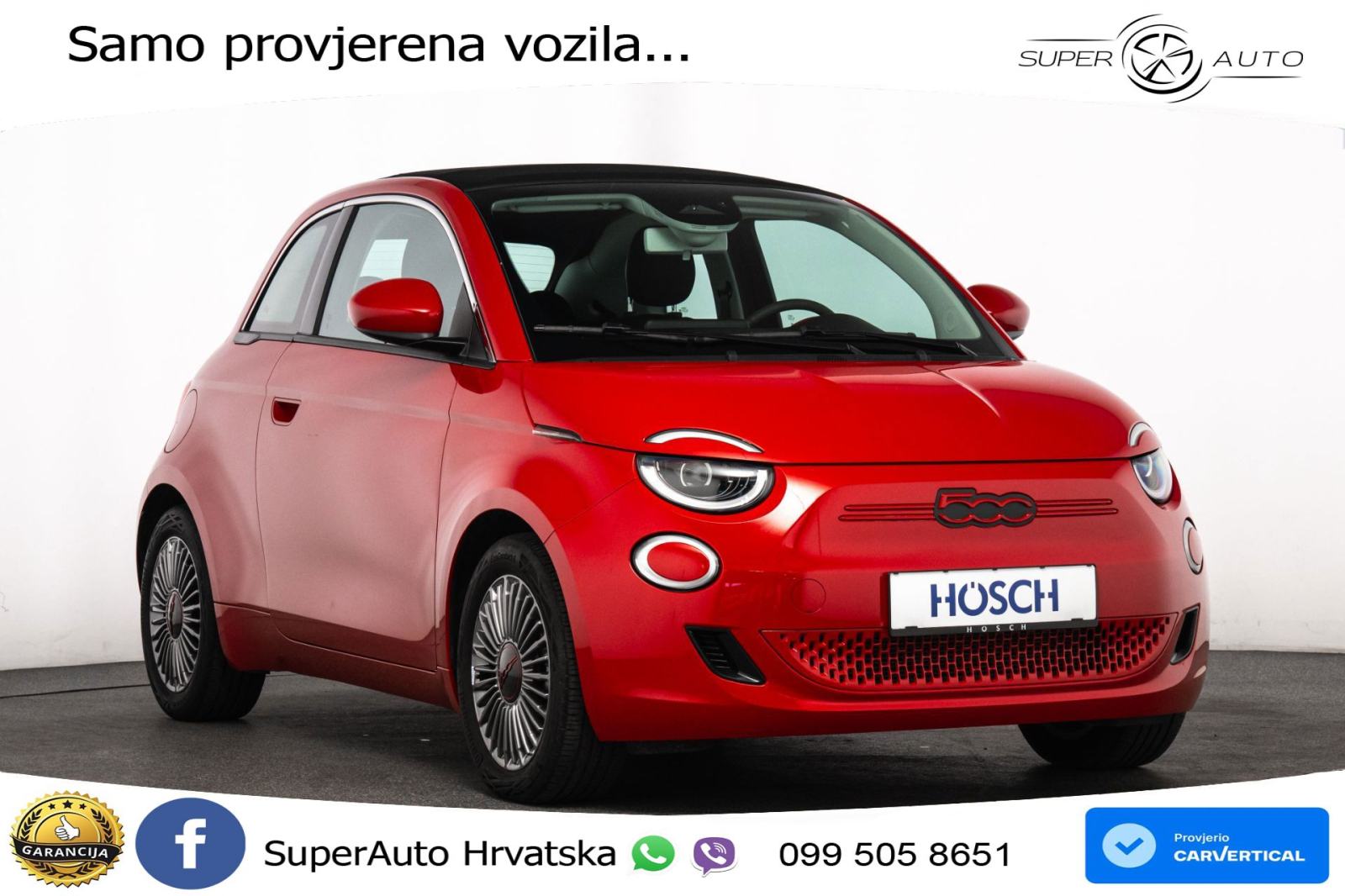 Fiat 500e 42 kWh Cabrio 118 KS, KAM+GR SJED+VIRT+NAVI, pogled izvana - slika 3