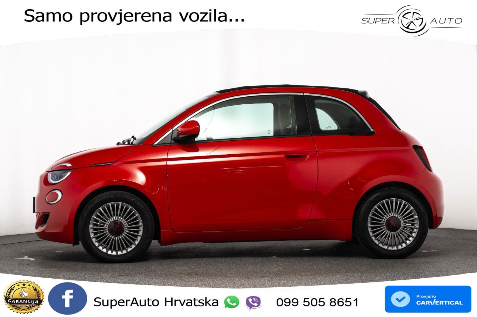 Fiat 500e 42 kWh Cabrio 118 KS, KAM+GR SJED+VIRT+NAVI, pogled izvana - slika 4