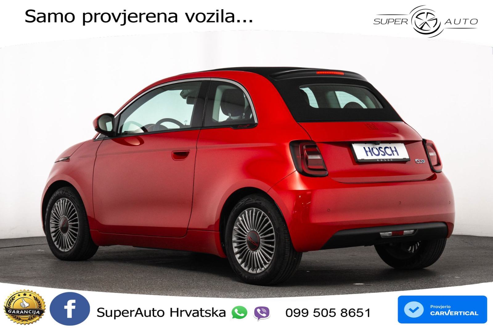 Fiat 500e 42 kWh Cabrio 118 KS, KAM+GR SJED+VIRT+NAVI, pogled izvana - slika 5