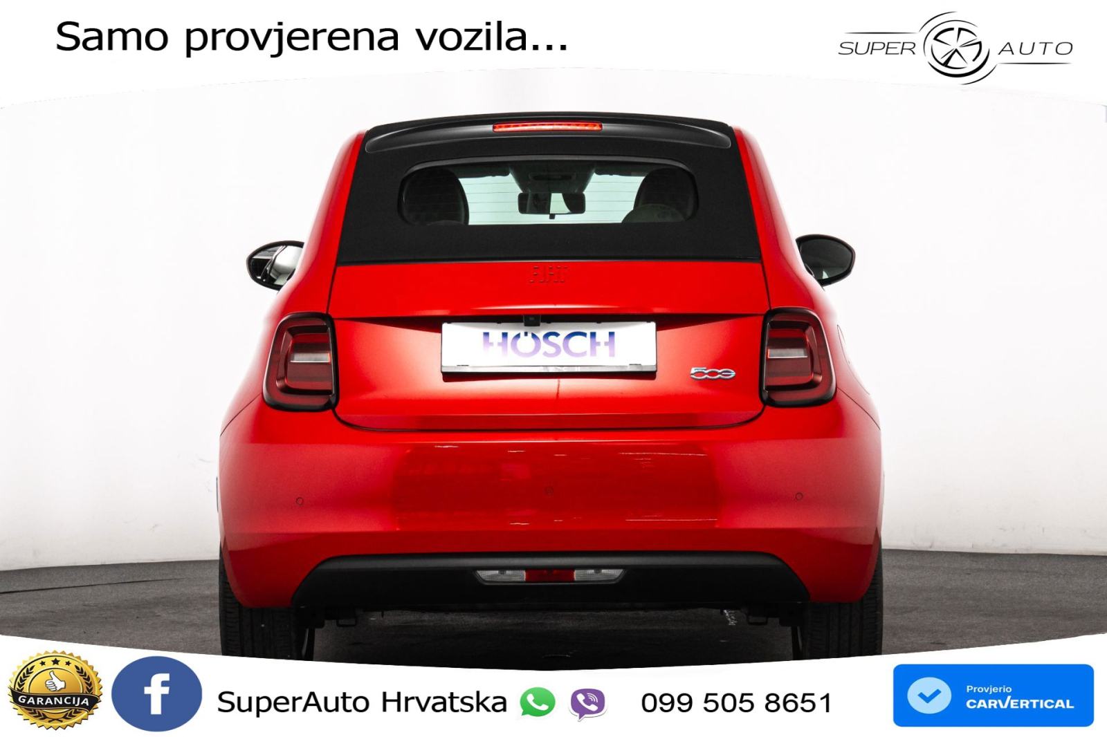 Fiat 500e 42 kWh Cabrio 118 KS, KAM+GR SJED+VIRT+NAVI, fotografija 6