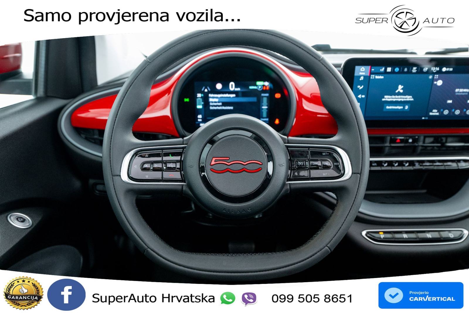 Fiat 500e 42 kWh Cabrio 118 KS, KAM+GR SJED+VIRT+NAVI, fotografija 8