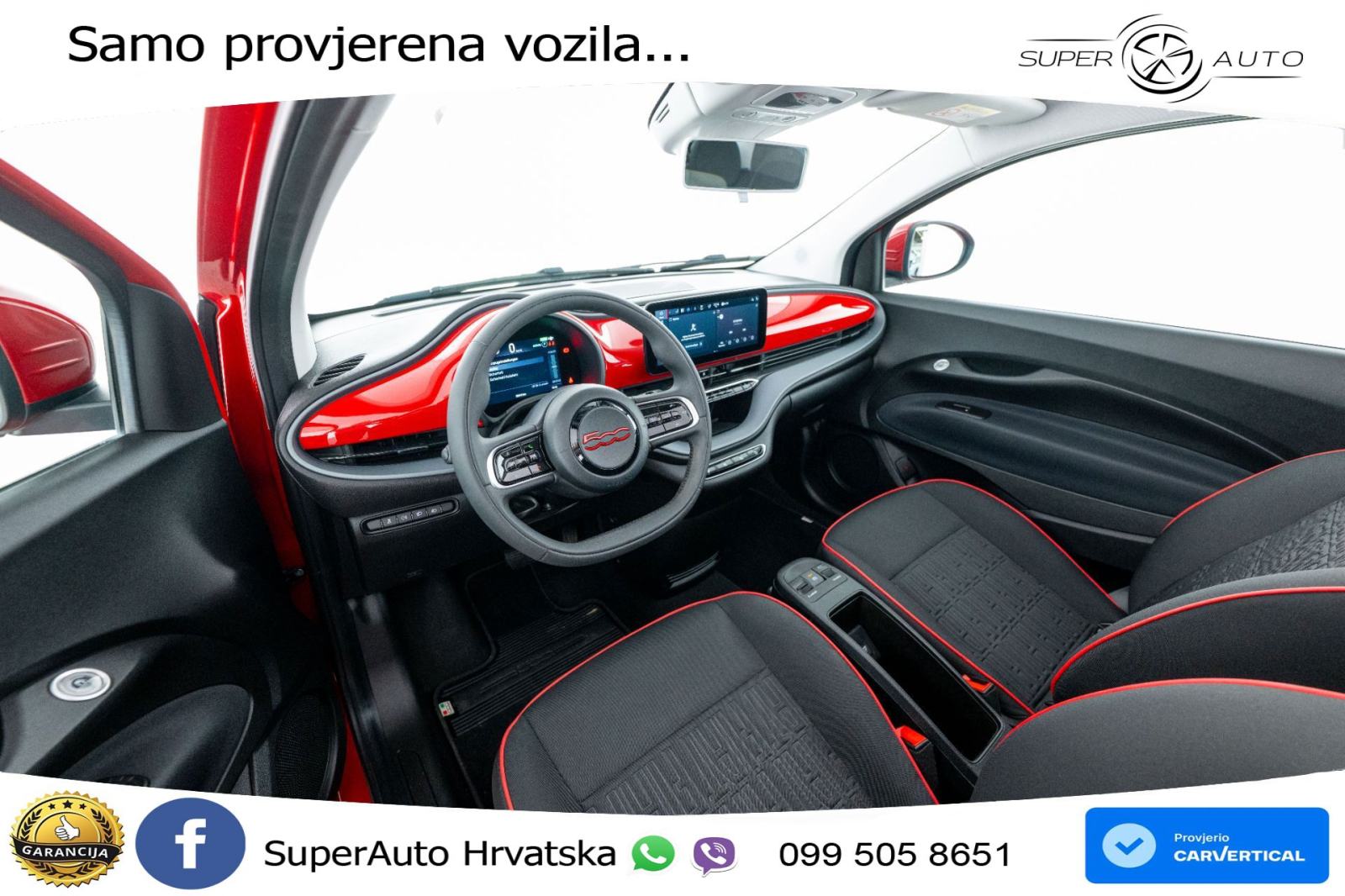 Fiat 500e 42 kWh Cabrio 118 KS, KAM+GR SJED+VIRT+NAVI, fotografija 10