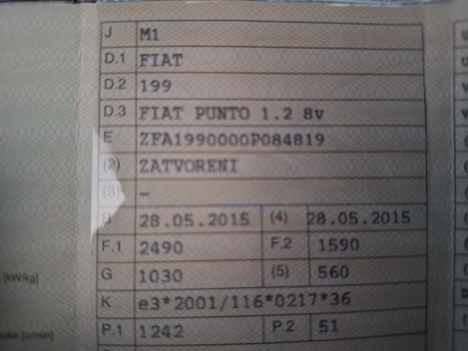 Fiat Grande Punto 1.2i, 8v, 2015.g. SERVISNA I POTVDA O KM, 169000 KM, fotografija 4