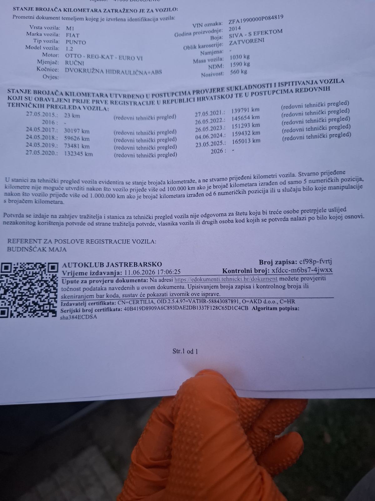 Fiat Grande Punto 1.2i, 8v, 2015.g. SERVISNA I POTVDA O KM, 169000 KM, fotografija 6