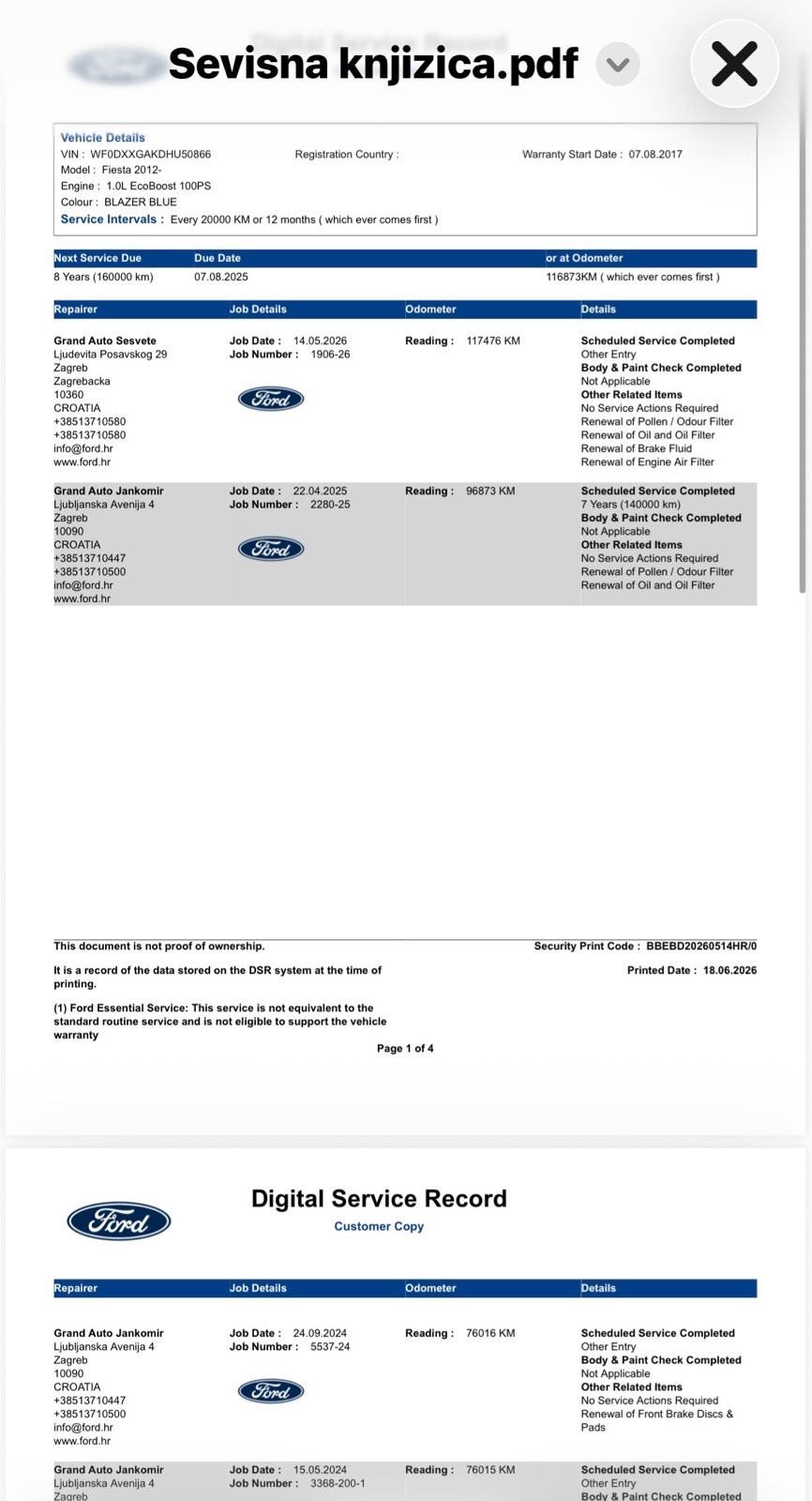 Ford Fiesta 1.0 EcoBoost, HR.auto,Prvi Vlasnik,NovaRegistracija,Servis, fotografija 16