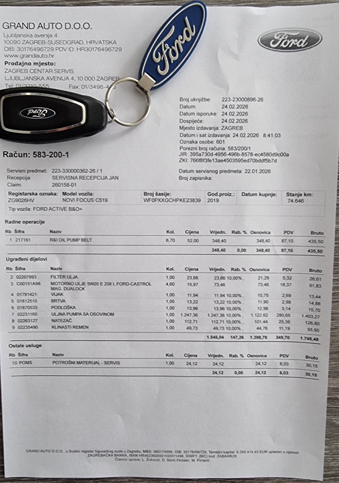 Ford Focus Karavan 1,0 EcoBoost Active B&O "1.Vl. Nije uvoz 75.664 km", fotografija 20