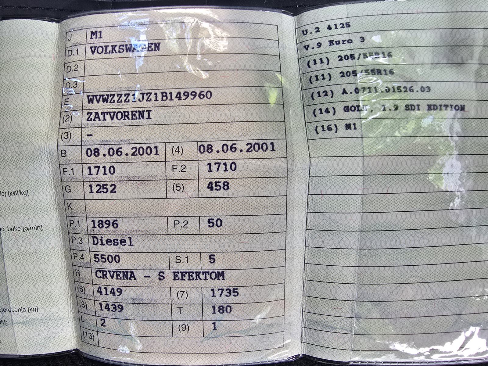 Golf 4 1,9 SDI Ocean reg7/027Servo,Klima,Muzika,Nije Uvoz,Kredit-Zamj, fotografija 17