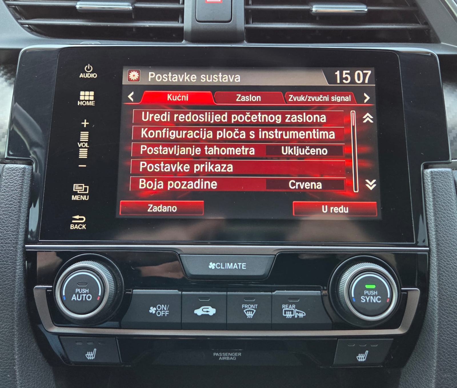 HONDA CIVIC 1,5T SPORT*HR.VOZILO*REG DO:09/2026*LED NAVI ALU GARANCIJA, fotografija 17