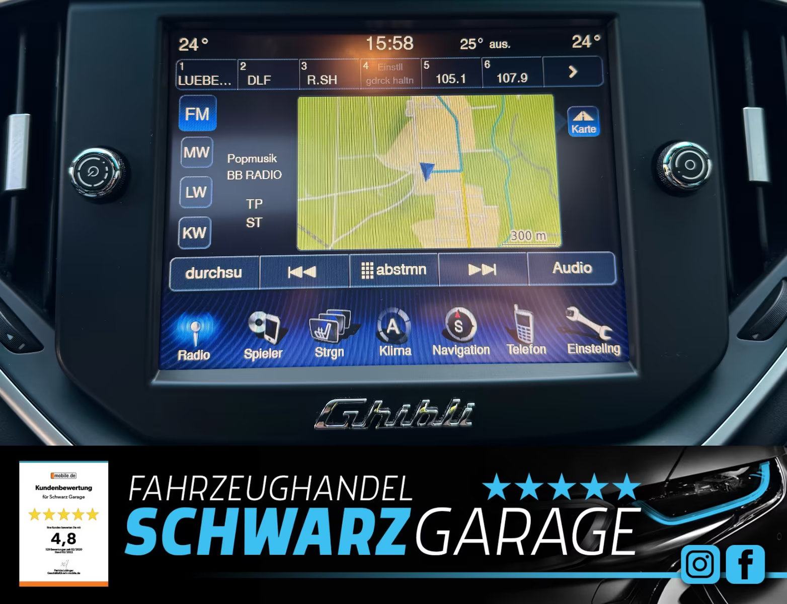 Maserati Ghibli GranLusso LED navi koža gr.sj. PDCx2 kam, fotografija 8