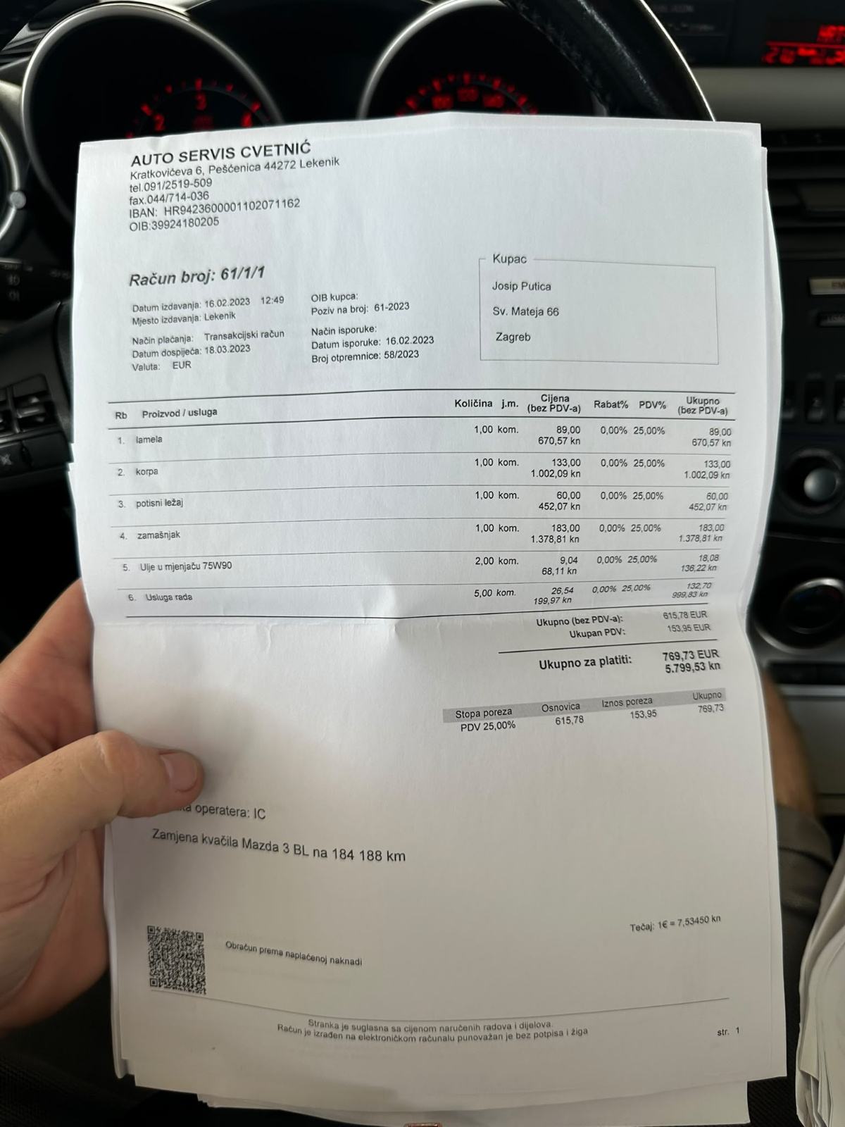 Mazda 3 1,6 CD*Odlično stanje*Veliki servis*Reg.02/27*Klima*, fotografija 19