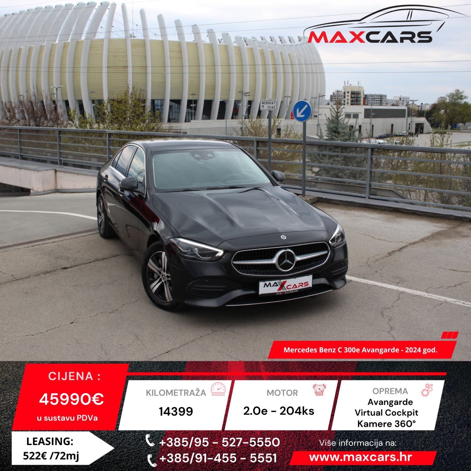 Mercedes-Benz C300e 4Matic•Avangarde•Kamere 360°•Grijanje sj.•Led•PDV, pogled izvana - slika 1