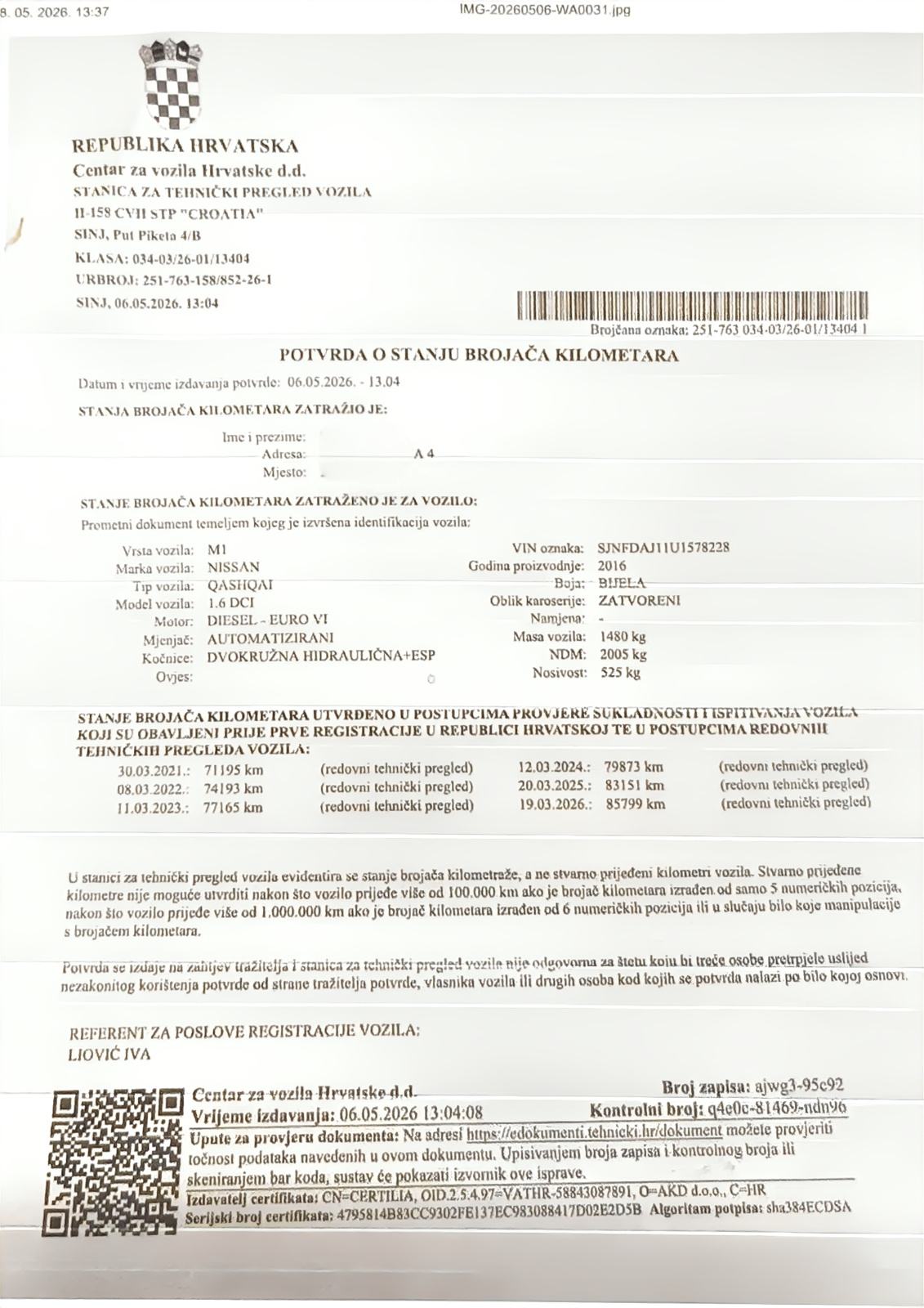 NISSAN QASHQAI 1,6dci 2016g- 91470km-KAO NOV-FIXSNA TOP CJENA-, fotografija 16