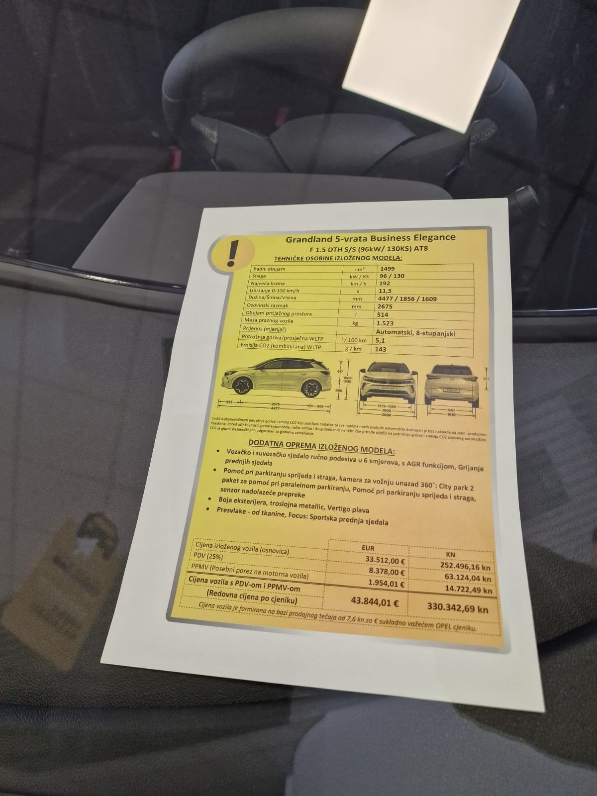 OPEL GRANDLAND 1 vlasnik TOP stanje automatik DIZEL 130ks FULL OPREMA, fotografija 20