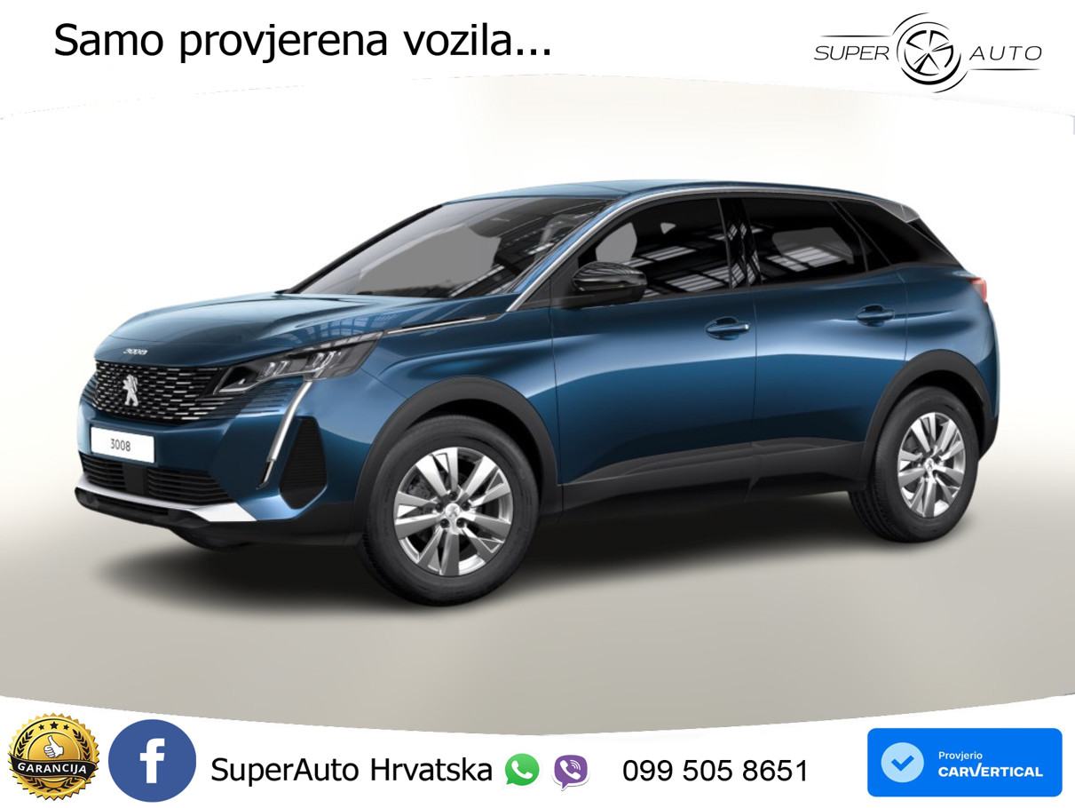 NOVO Peugeot 3008 1.2 PT EAT8 Active Pack 131 KS, LED+GR SJED+KAM+TEM, fotografija 1