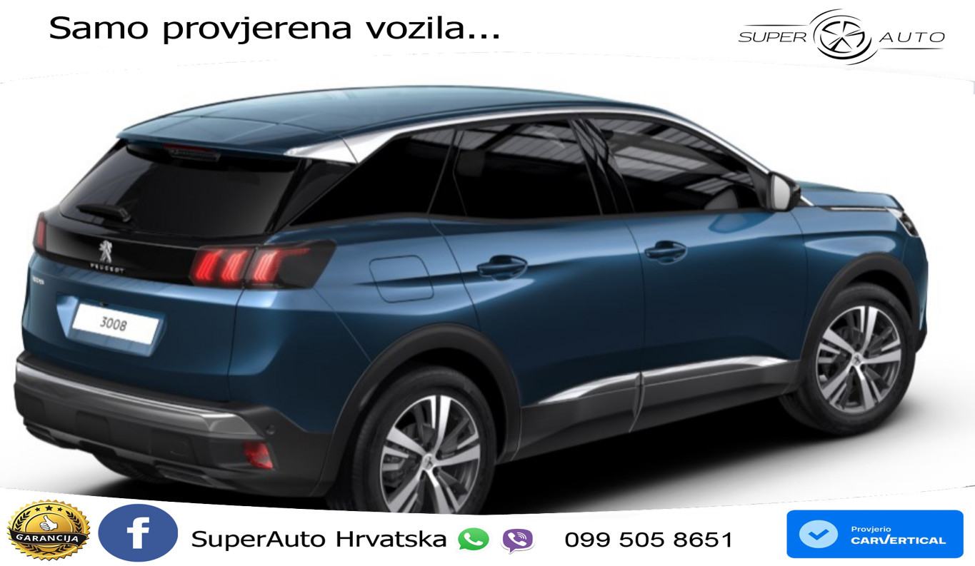 NOVO Peugeot 3008 1.2 PT EAT8 Allure Pack 131 KS, LED+TEM+GR SJED+360+, fotografija 3