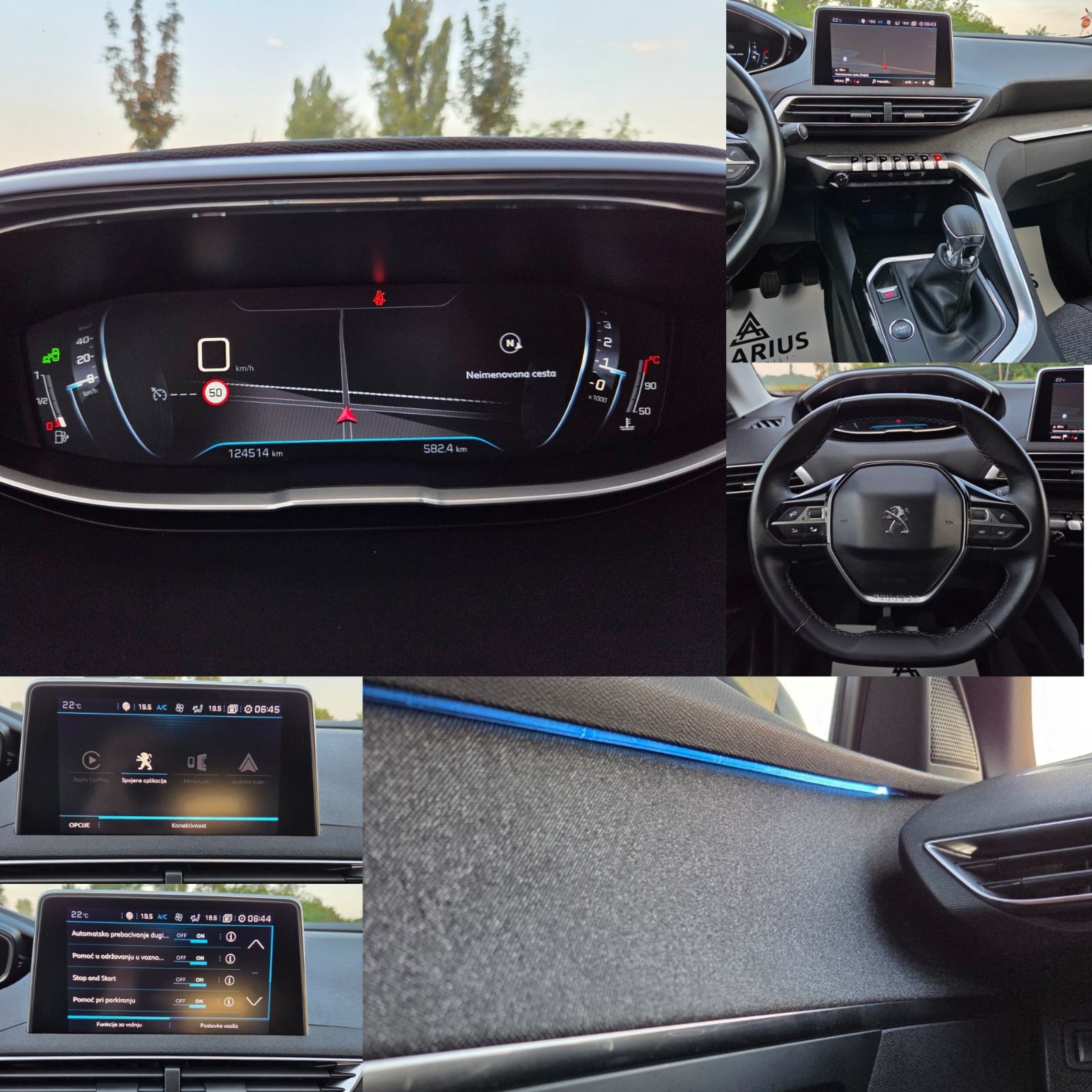 Peugeot 3008 1.6HDi Allure - 124TKM-JAMSTVO 12MJ-ALU 18,AMBIENT,LED, fotografija 14