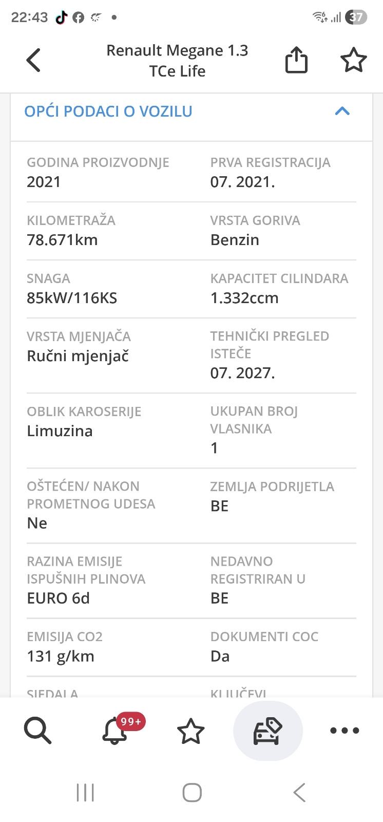 Renault Megane TCe 115 ks tempomat parkirni senzori, fotografija 20