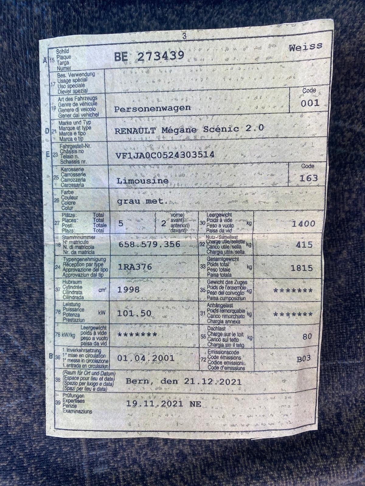 Renault Scenic 2,0 16V, fotografija 4