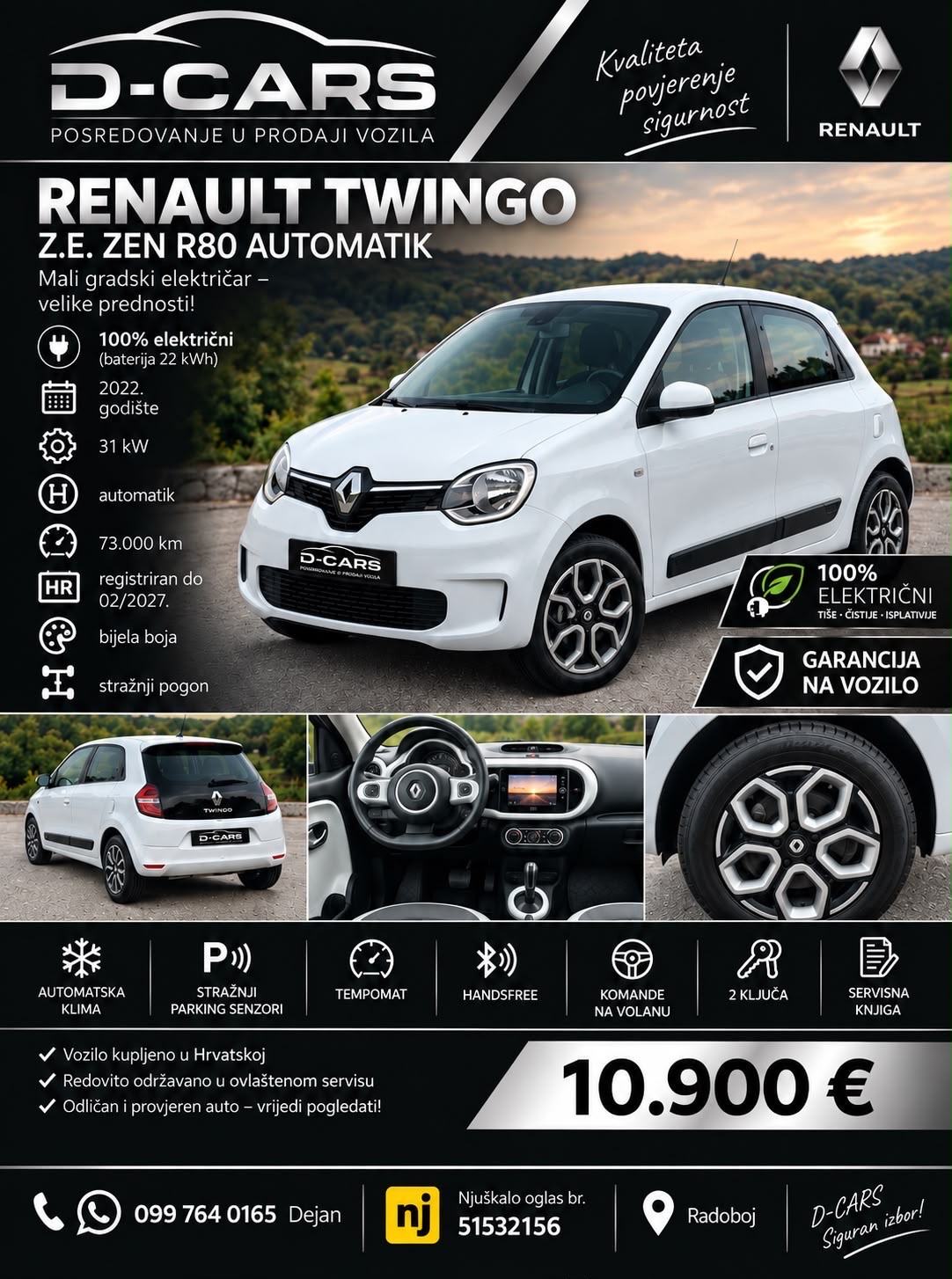 Renault Twingo ZEN R 80 automatik - ODLIČAN - VRIJEDI POGLEDATI!!, pogled izvana - slika 1
