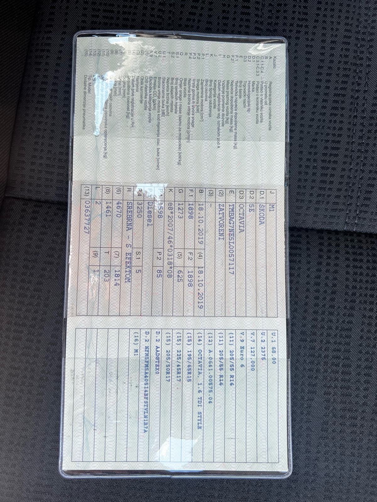 Škoda Octavia 1,6 TDI 2019. Reg.god.dana+Veliki servis, fotografija 11