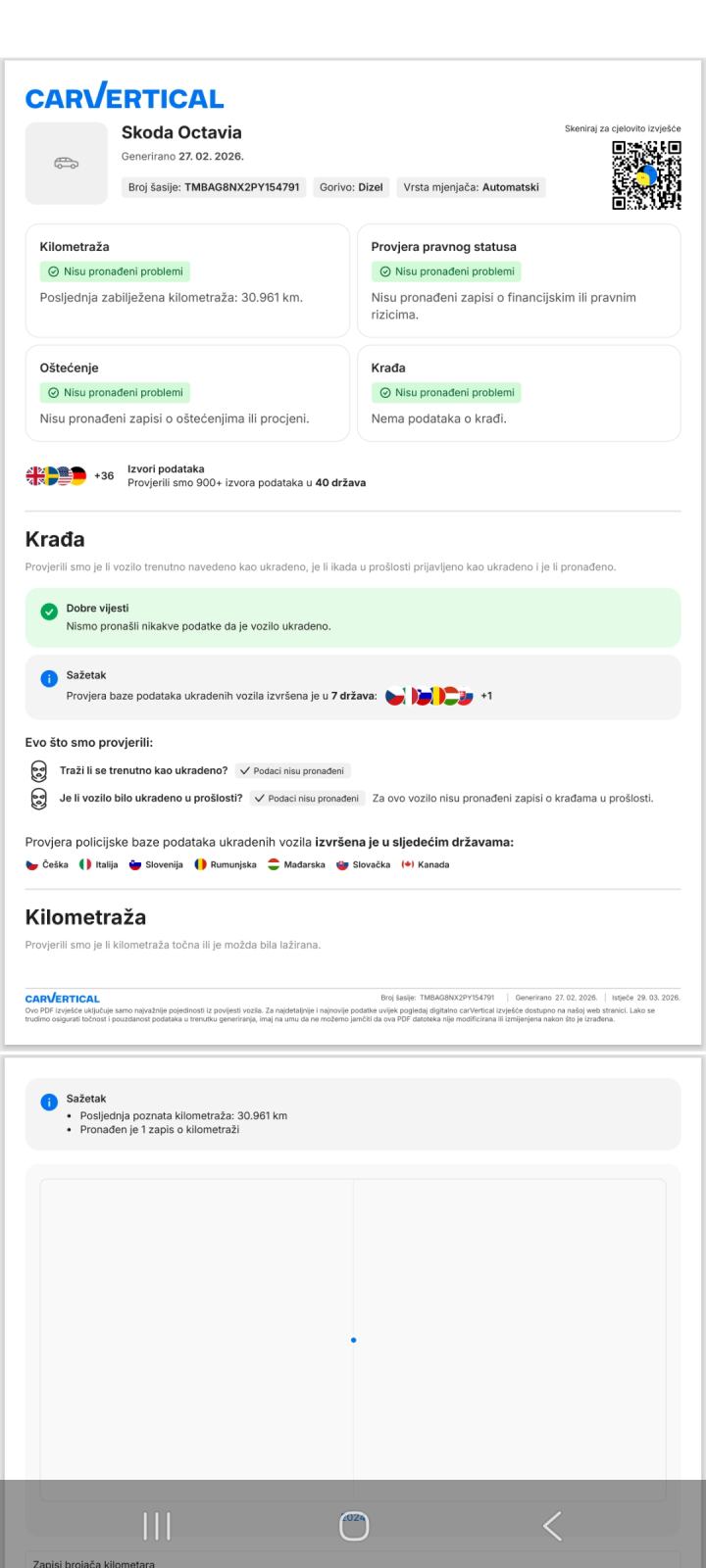 ŠKODA OCTAVIA 2,0 TDI, AUTOM, NAVI, LED, 54 TKM, GARANCIJA, fotografija 7