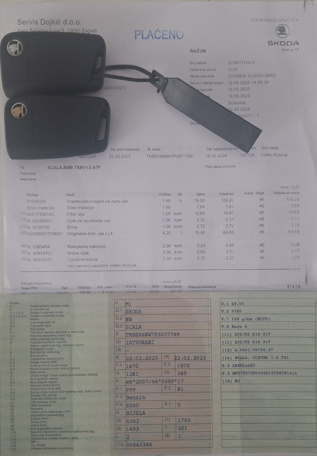 Škoda Scala 1.0 110 ks AUTOMATIK HR VOZILO reg. do 02/27, fotografija 20
