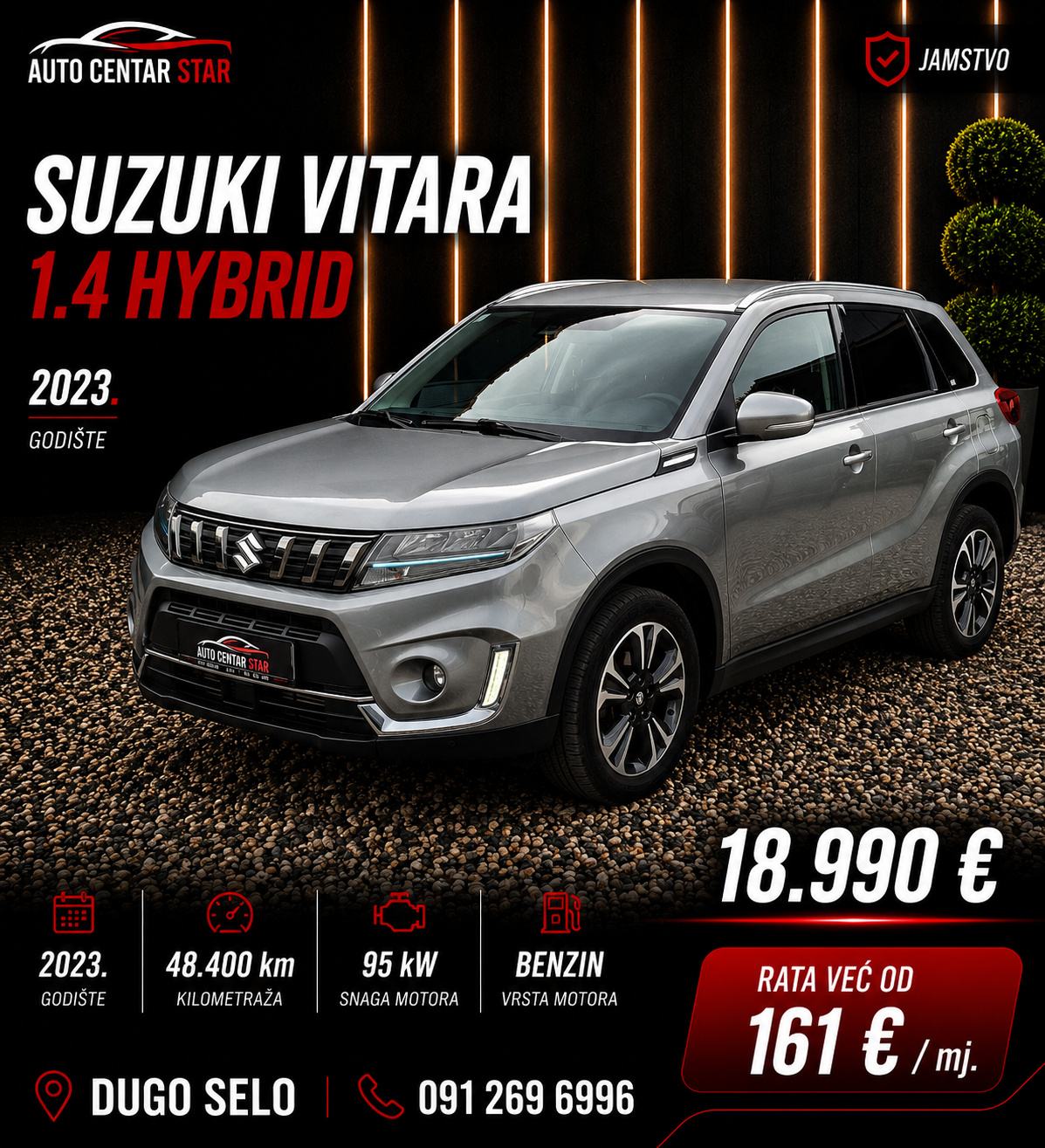 Suzuki Vitara 1,4 Hybrid ☆ u PDV-u ☆ GARANCIJA ☆ RATA OD 161€, fotografija 1
