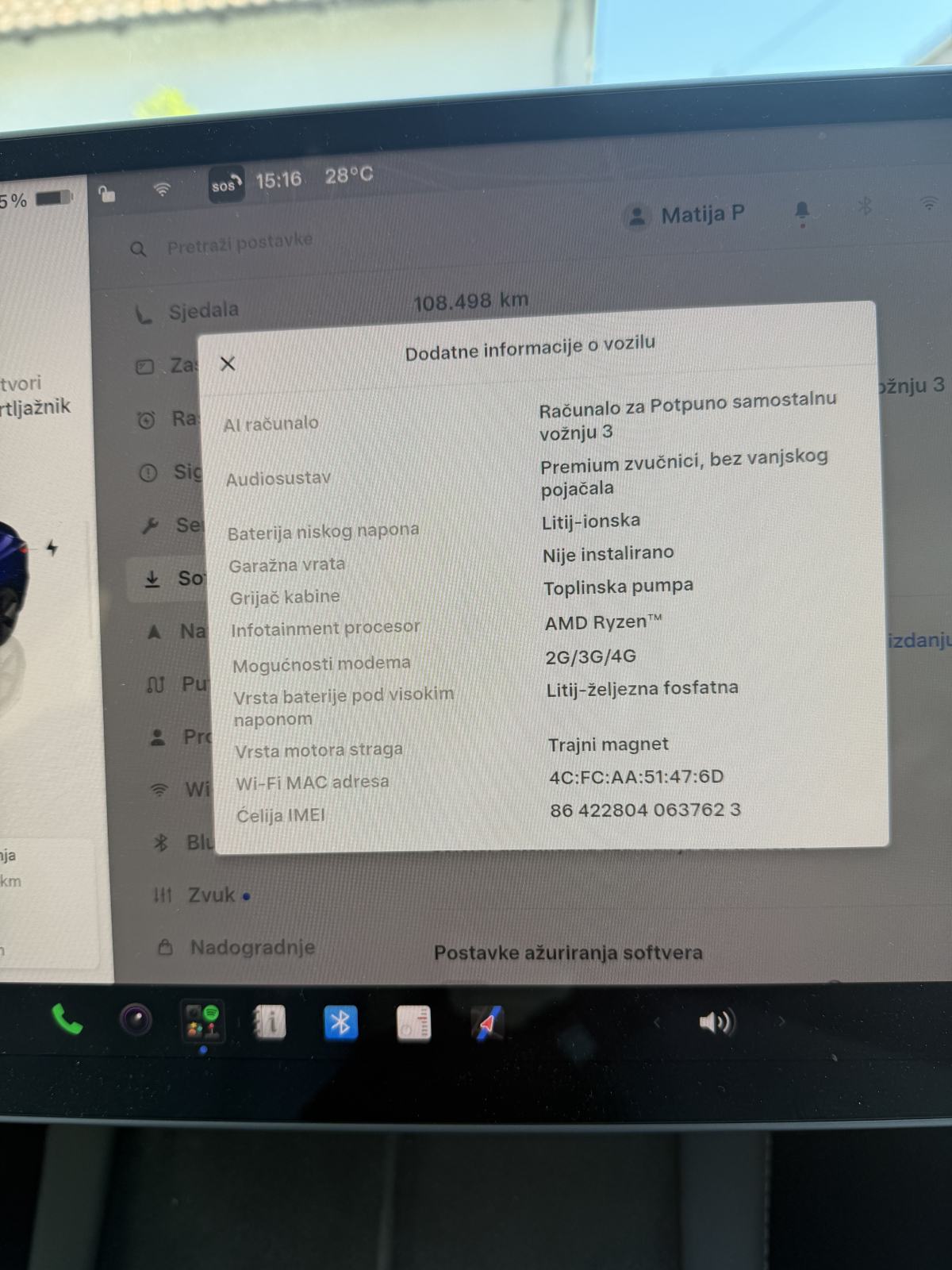 Tesla Model 3 SR RWD, LFP 60kWh, Ryzen, REDIZAJN, plavi, bijela koža!, fotografija 10