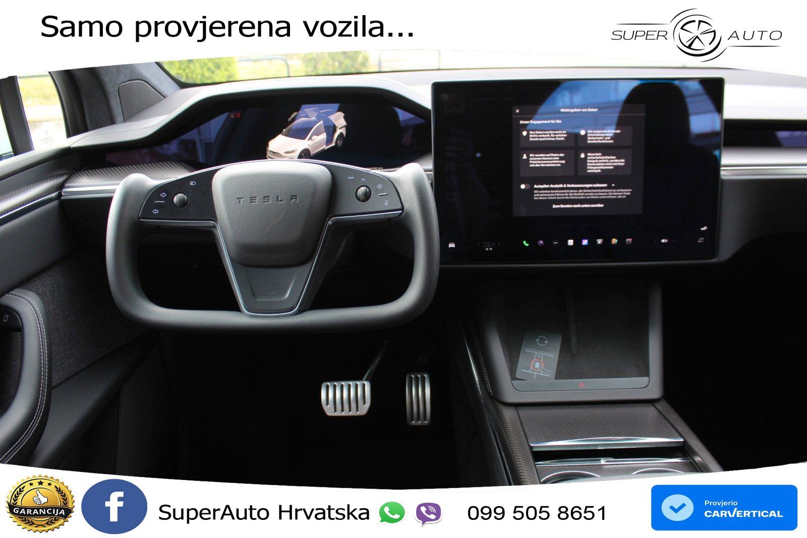 Tesla Model X Plaid 1020 KS, PANO+ZRAČNI+360+GR SJED+ACC+KEY+VIRT+LANE, fotografija 12