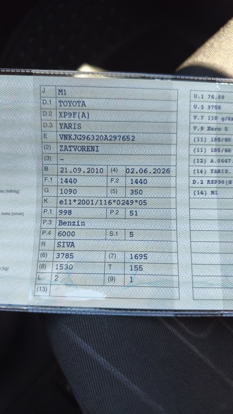 Toyota Yaris 1,0 VVT-i, klima, reg. 6/2027. 110000km, fotografija 13