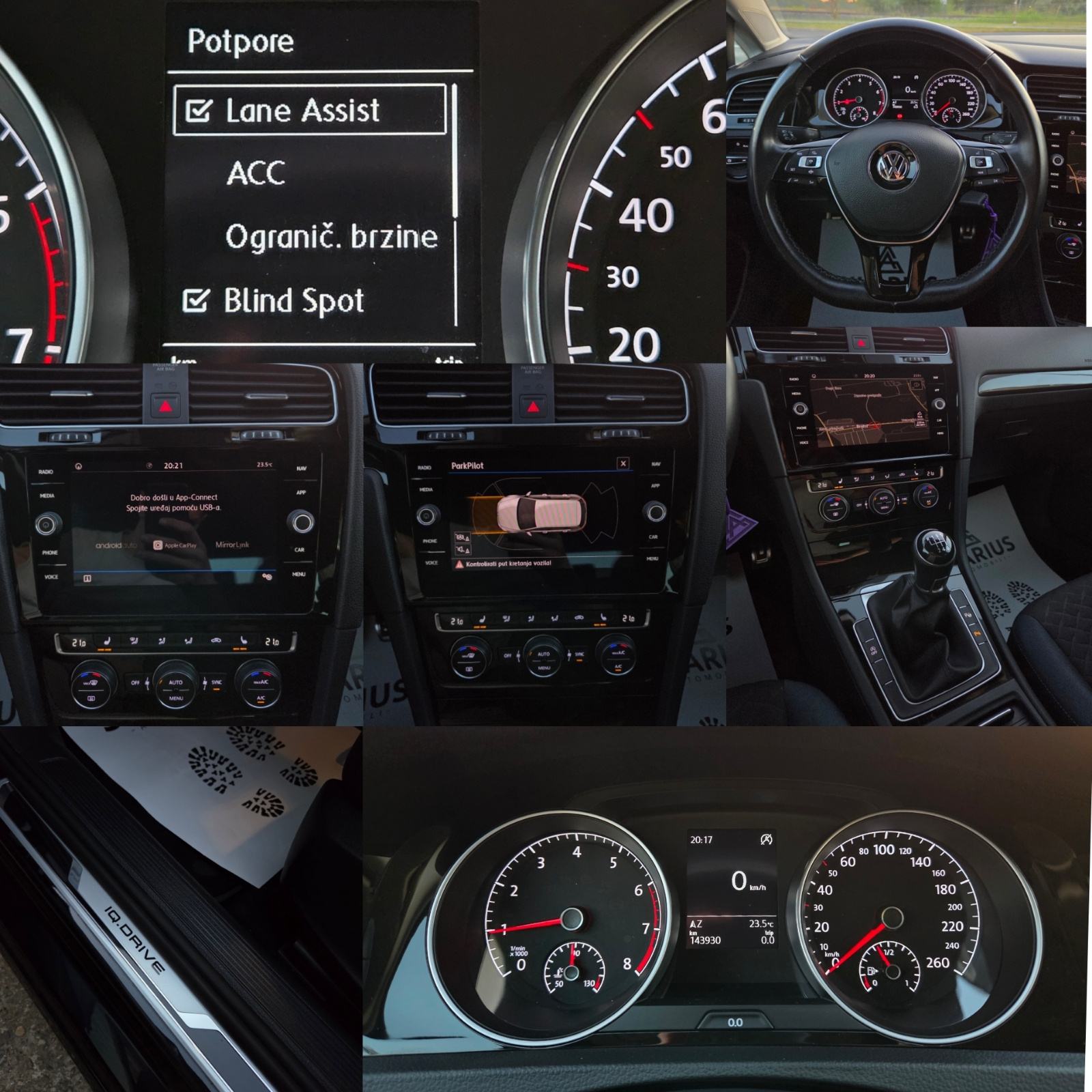 VW Golf 7.5 1.5 TSI-143TKM-JAMSTVO 12MJ-IQ.DRIVE,GRIJ.SJED,NAVI, fotografija 14