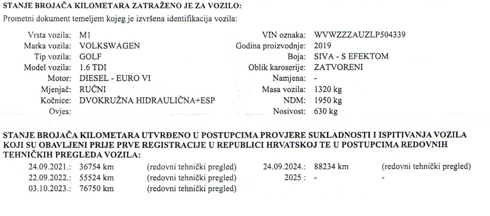 VW Golf 7,5 Variant 1,6 TDI, HR vozilo, fotografija 9