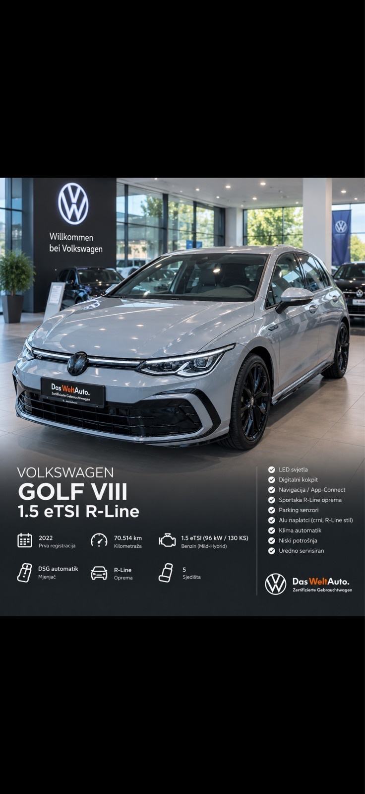 VW Golf 8 1,5 eTSI automatik r line, fotografija 1