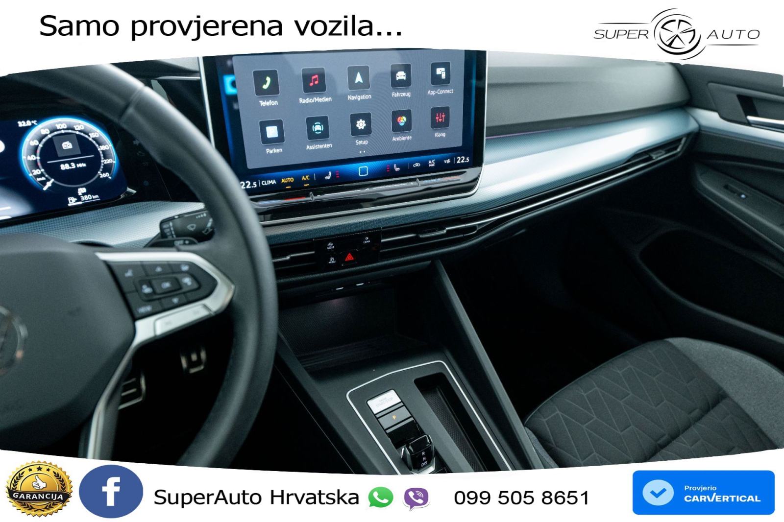 VW Golf 8 1.5 eTSI DSG Life 116 KS, LED+ACC+GR SJED+360+VIRT+PDC, fotografija 15
