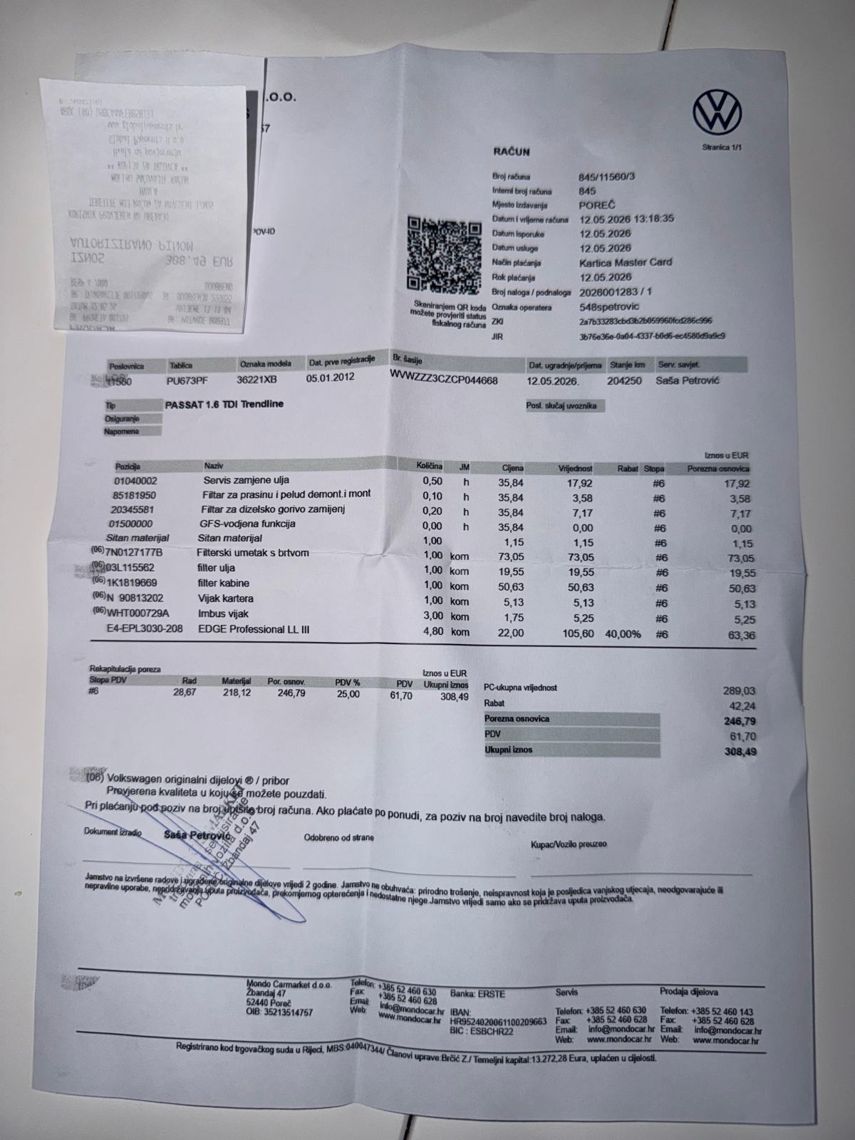 VW Passat 1,6 TDI BMT, fotografija 14