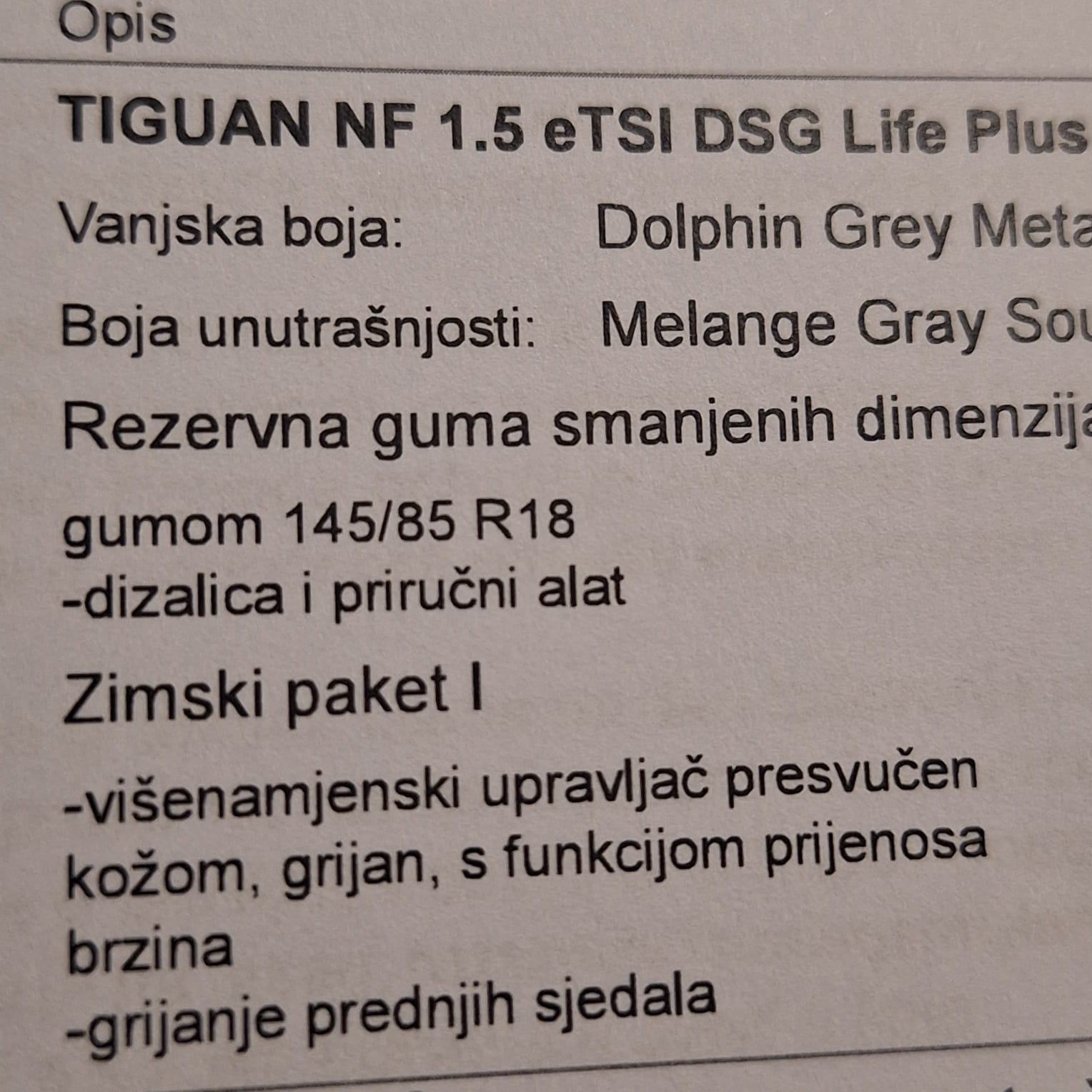 VW Tiguan 1,5 TSI Life Plus DSG, fotografija 14