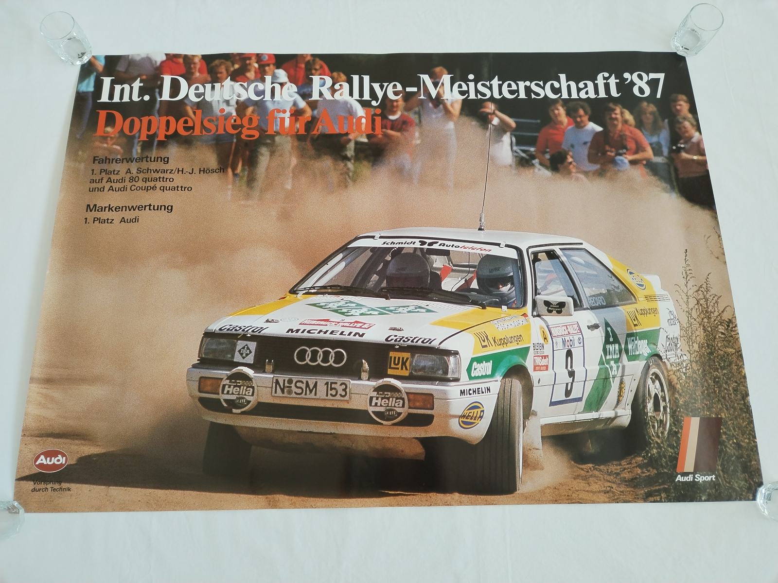 ORIGINAL PLAKAT POSTER AUDI INT. DEUTSCHE RALLY 1987. g 84cmx59,5cm