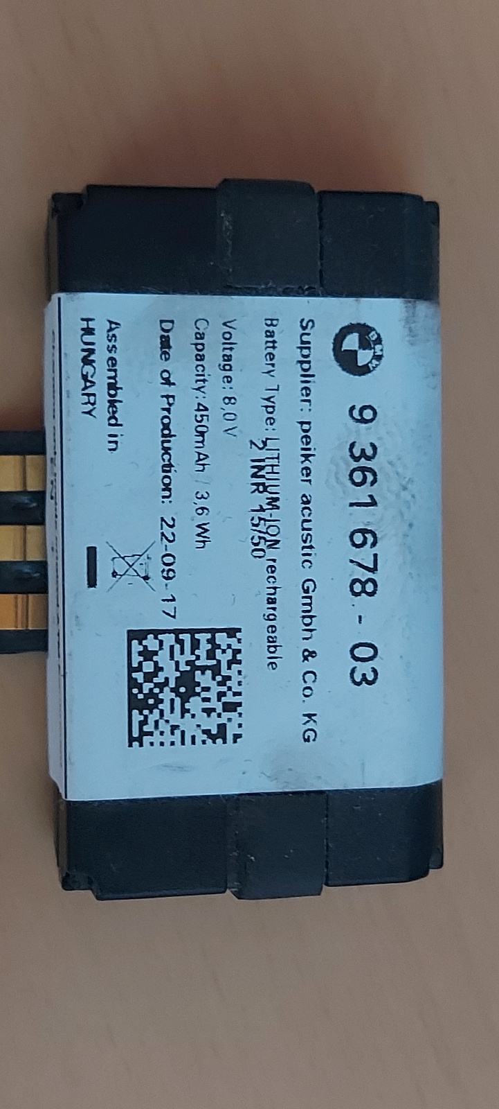 BMW MINI AKUMULATOR BATERY TELEMATIK 9361678