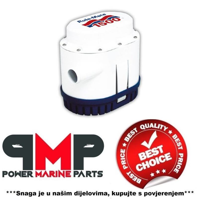 Pompe De Cale Submersible Rule 2000 GPH – 12V, Sortie Décharge, Conforme Aux Normes Commerciales