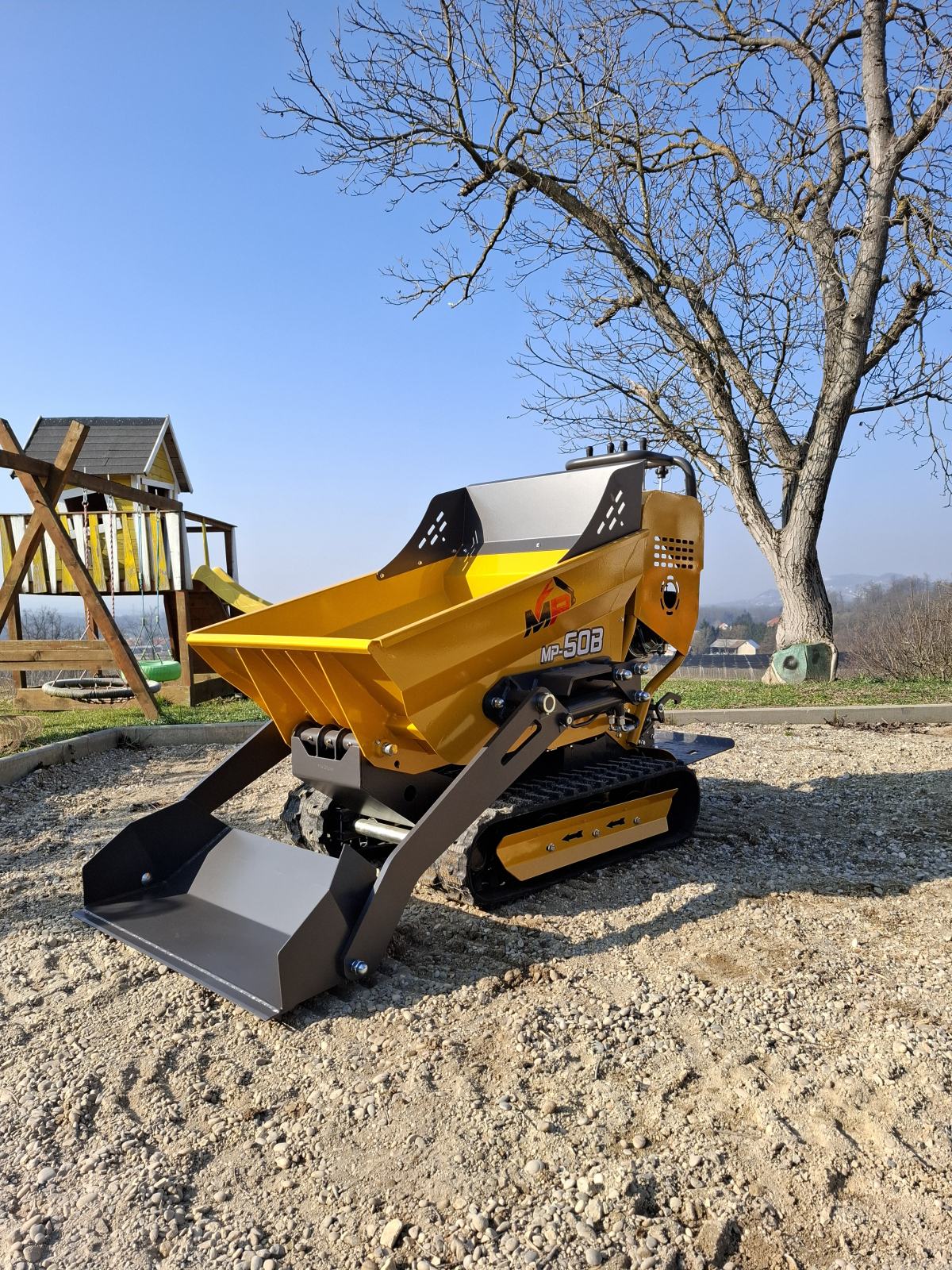Demperi MINI DEMPER 500kg goseničar D50B - hidravlično kipanje in nalaganje