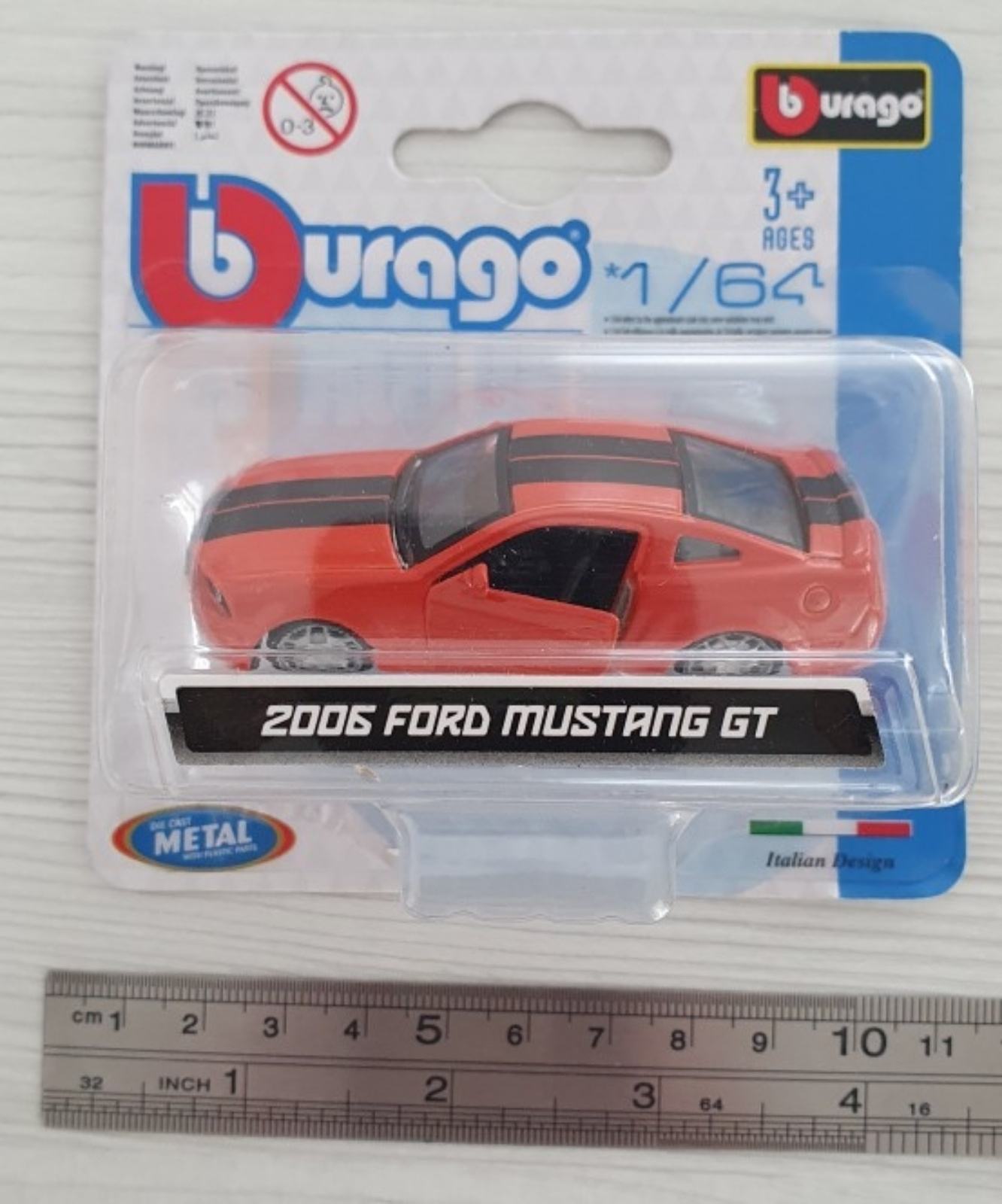 Modèle Réduit Ford Mustang GT 2006 - Bburago échelle 1:64 | Couleur Orange/noir, Neuve En Boîte