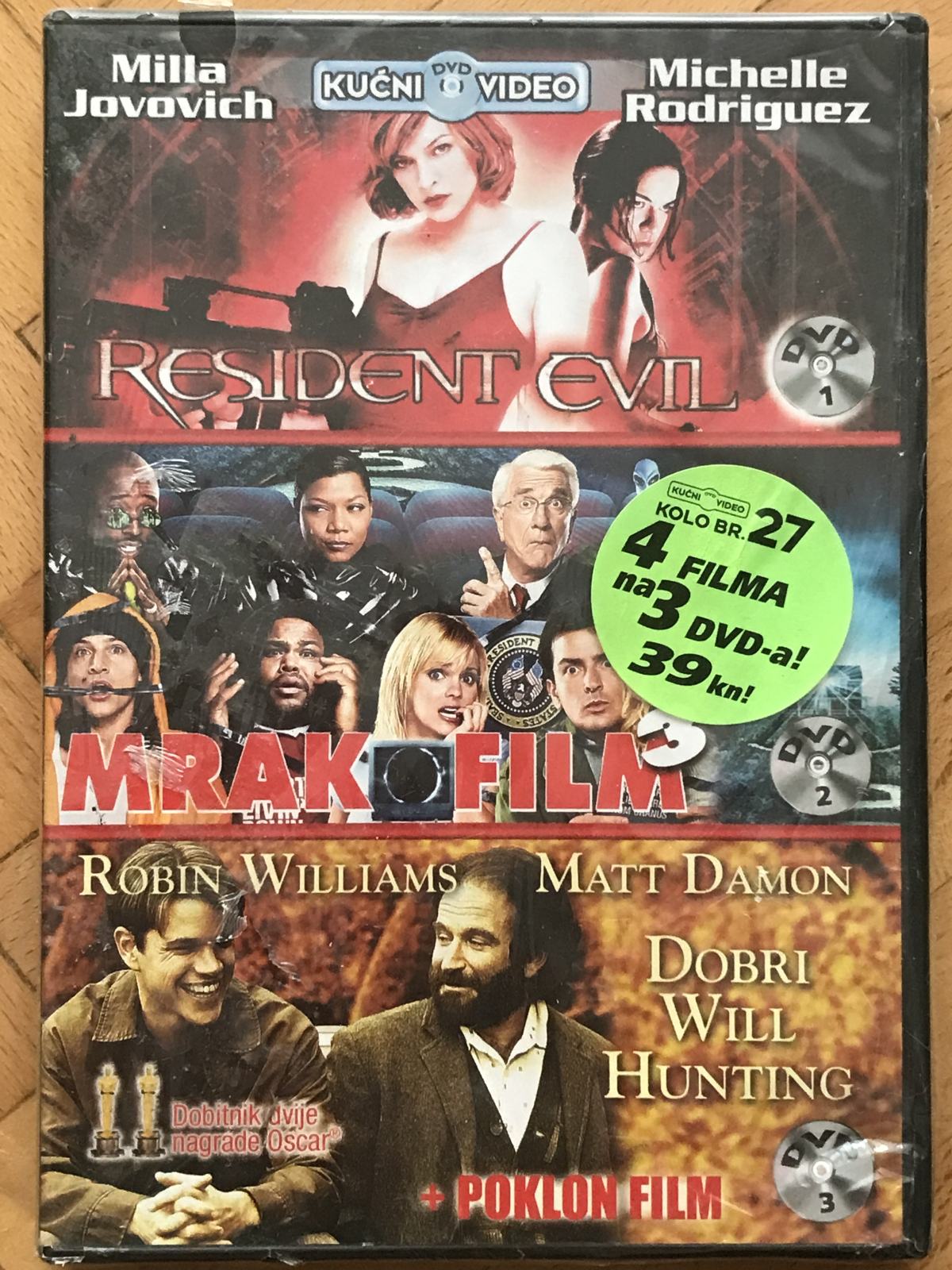 Pinterest Rek Dvdrip 3x DVD s 4 filma: Resident Evil + Mrak Film 3 + Dobri Will Hunting