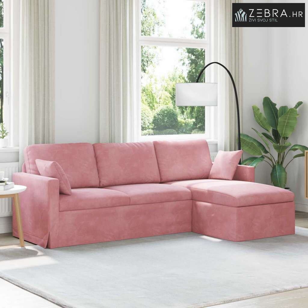 Sofa Rizof Sofa Ružičasta 198 x 134 x 80 cm Baršun - Ružičasta 210 cm