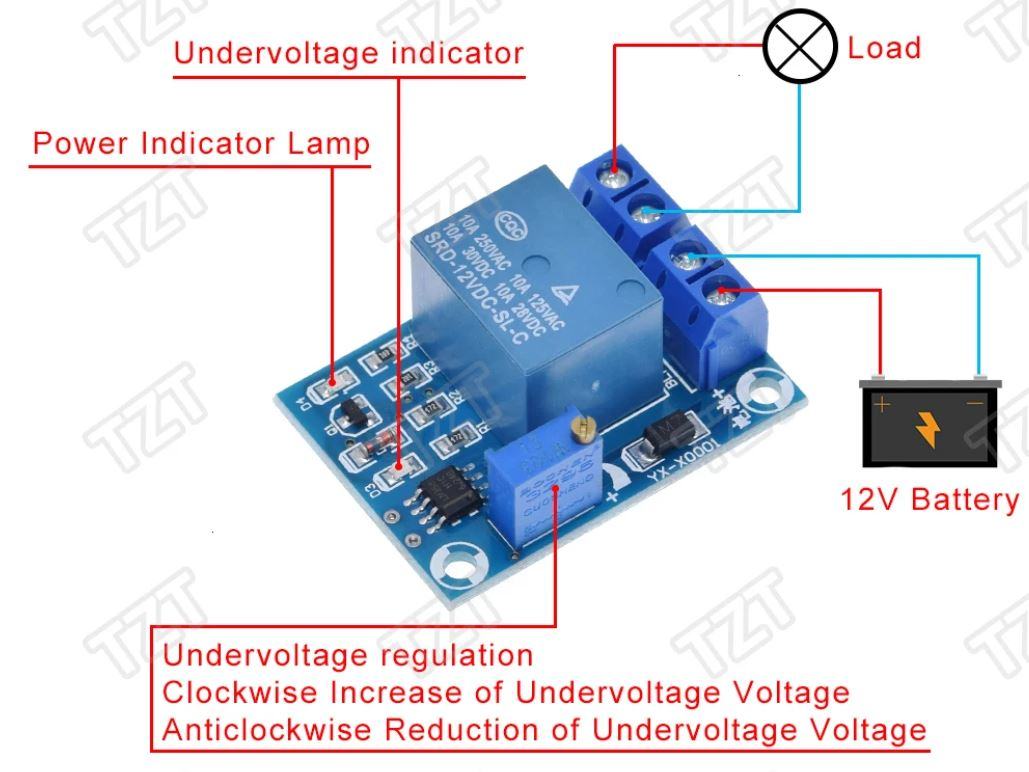 Modulo Relè Sezionatore Di Batteria 12V YX-X0001 – Protezione Da Sottotensione Con Spia Luminosa