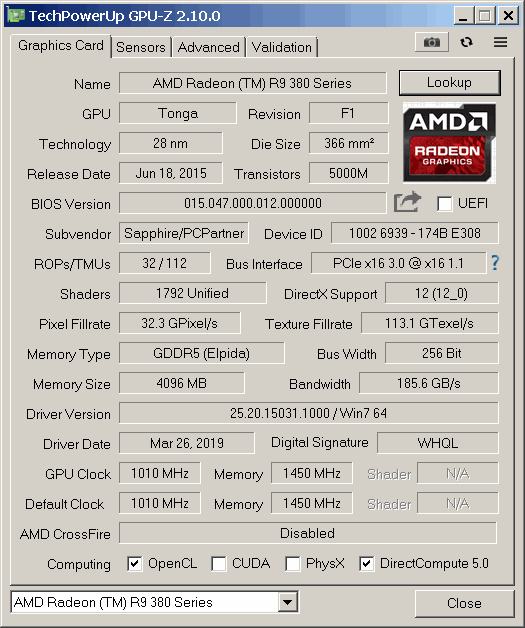 R9 380x Gpuz Gpu Z Msi R9 380 Msi R9 380 2gb Asus Strix AMD Radeon