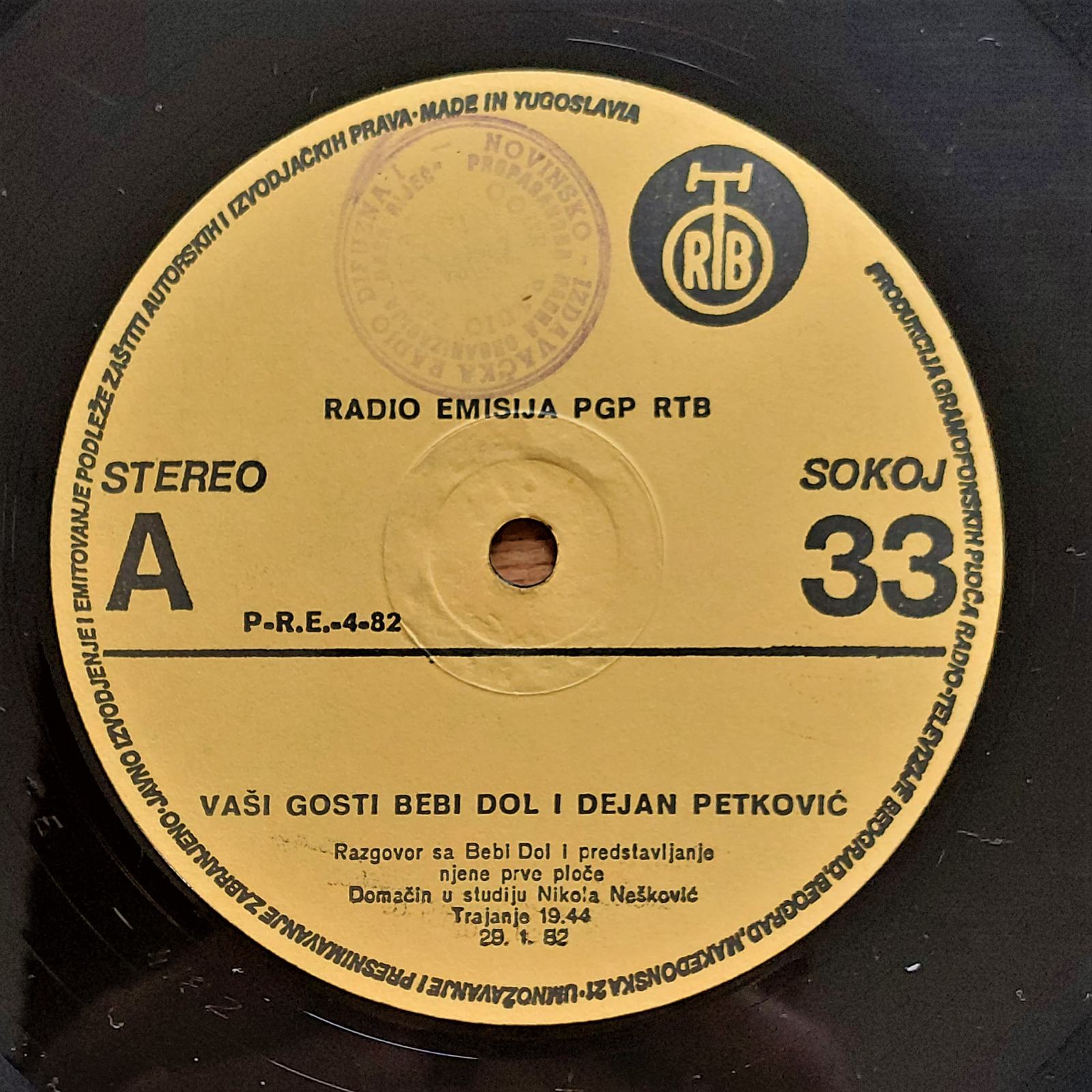 Radio Emisija PGP RTB - Bebi Dol i Dejan Petković