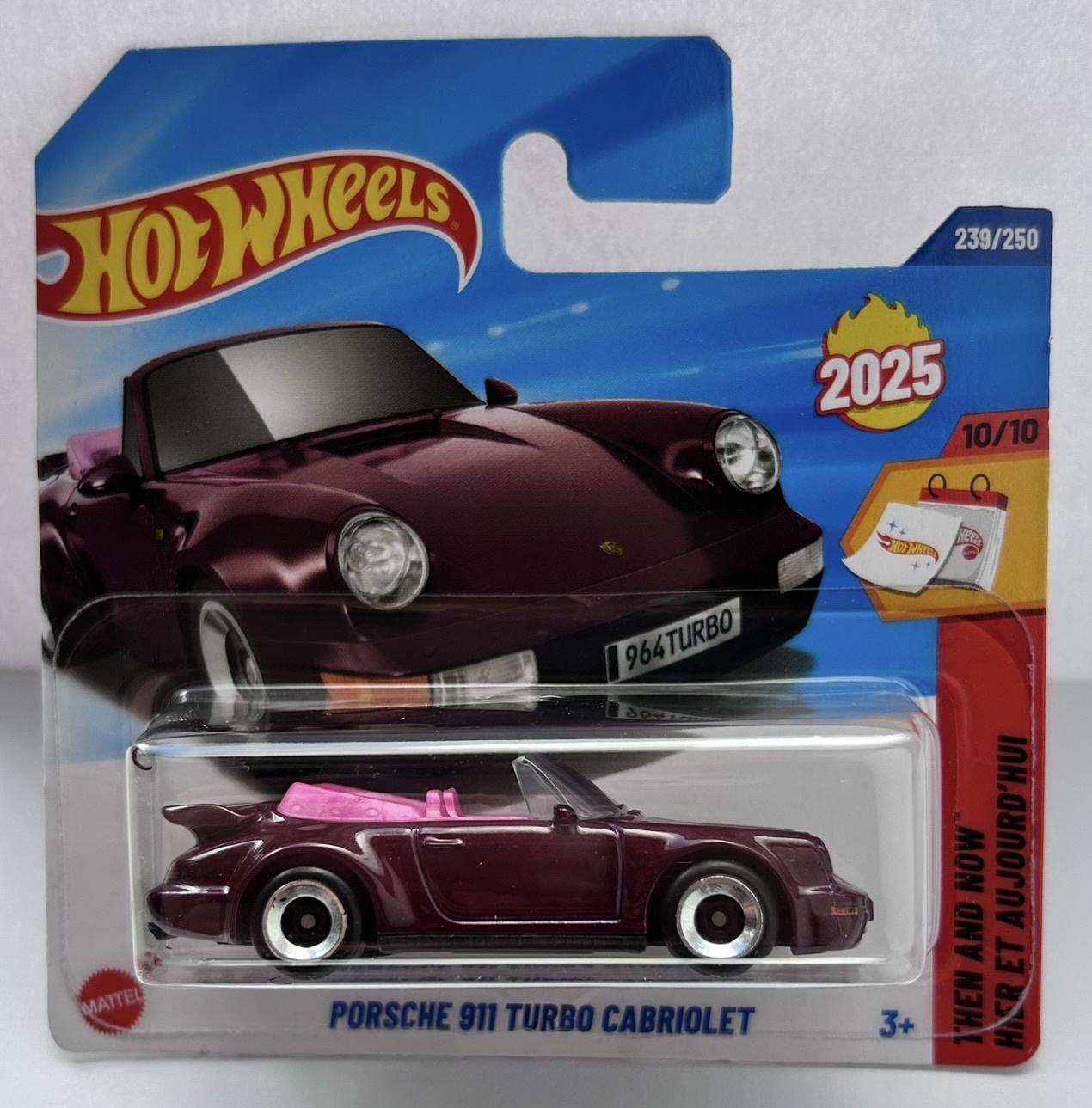 Hot Wheels Porsche 911 Turbo Cabriolet 2025 - Série Then And Now - Boîte Longue Neuve - Échelle 1/64